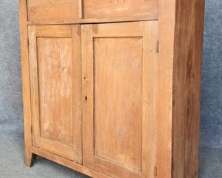 Antique Primitive Dove Tailed 2 Drawer 2 Door Cabinet 