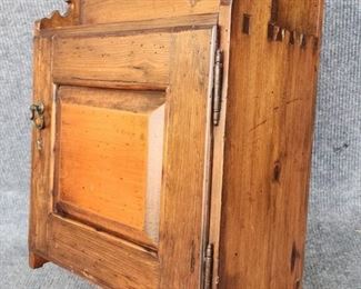 Antique Wall Hanging Cabinet Primitive Hand Carved 