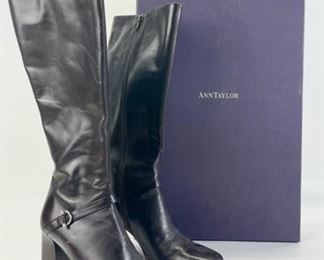 Vintage Ann Taylor Jacobsen Brown Leather Heeled Boots W/ Original Box Size 6