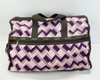 Vintage Le Sportsac Striped Travel Duffle Bag