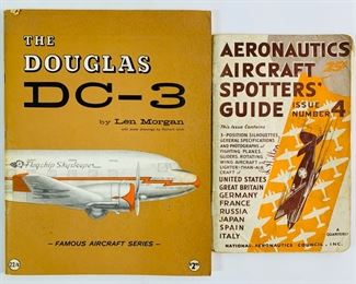 1942 Aeronautics Aircraft Spotters Guide Issue 4 and 1964 The Douglas DC-3 by Len Morgan Famous Aircraft Series 