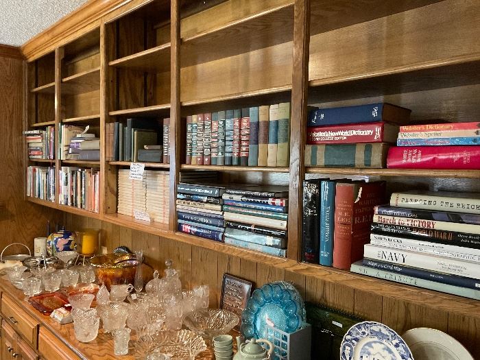 Books and lots of glassware