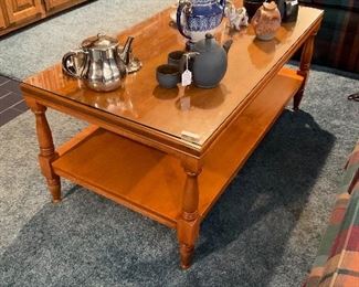 Coffee table, teapots