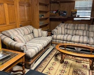 Sofa and loveseat. Coffee table (no glass)