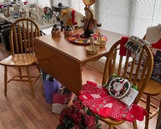 Maple drop-leaf table and 4 chairs