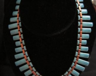 Copper and enamel necklace