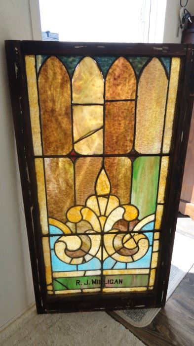 Church stained glass window, 24"x48"