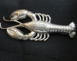 Sterling lobster brooch