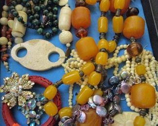 Amber bakelite, bone, cinnabar and more