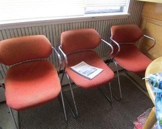 3 Mid Century chrome chairs