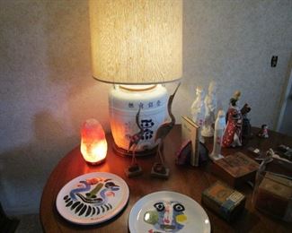 Mid Century lamp, salt lamp and more