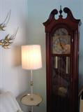 1975 grandfather clock by Colonial of Zeeland & vintage Stiffel lamp