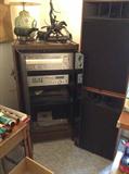 Pair of Realistic "Mach One" liquid cooled speakers & other stereo equipment