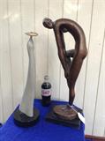 "Reflection" by D.E. McDermott (20" tall, edition of 125) & nude statue