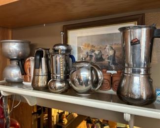 Collection of coffee presses