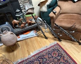 Vintage Leather camels, holy land relic and lift chair