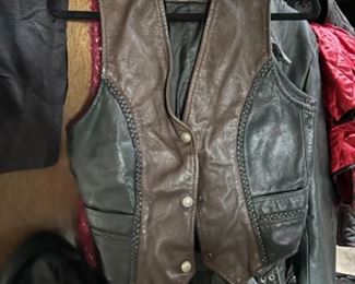 Riding leather vest and jackets