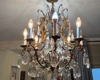 The chandelier is also available for sale.