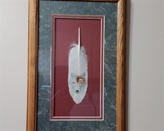 Painted feather tribal art