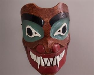 Northwest Indian ceramic tribal mask 