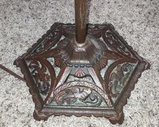 Detail, Antique cast iron Art Deco floor lamp
