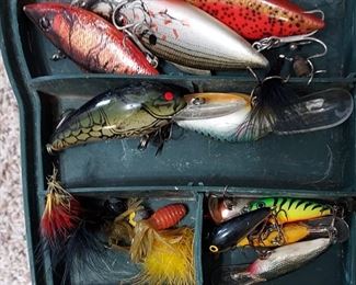Large assortment of fishing lures