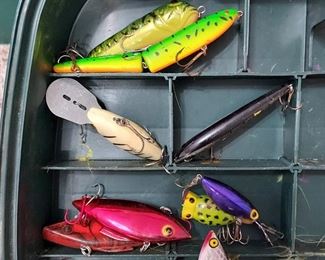 Large assortment of fishing lures
