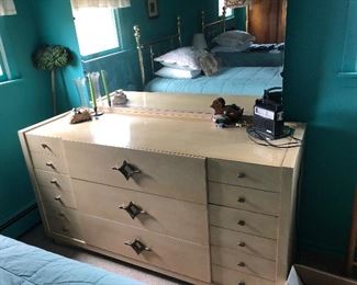 Blond wood MCM bedroom set