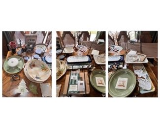 Many Longaberger iron pieces and dishes. 