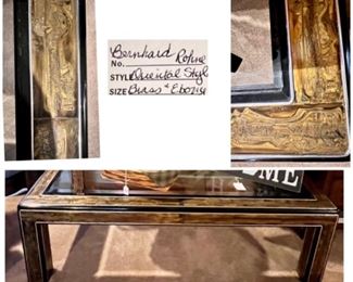 Bernhardt Rhône Oriental Style Coffee Table. Brass & Ebony