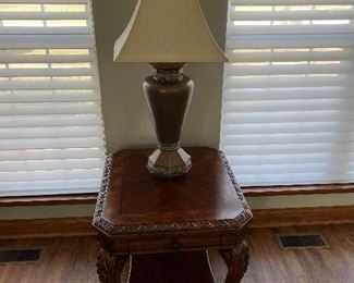 Small Rectangle End Table and Lamp