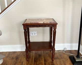 Marble and Wood Accent/Side Table 