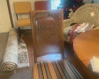 closeup of dining room chairs