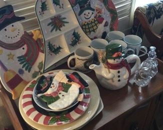 Christmas Plates, Platters And More, Otagiri, Waterford , Italy And More