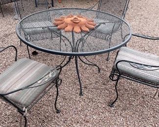 Wrought Iron Table And Four Chairs
