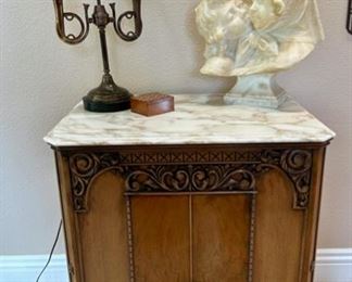 Nice art deco cabinet with marble top