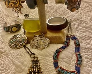 Notice the brutalist owl pendant necklace