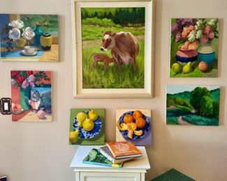 Great collection!   Happy and colorful original paintings!