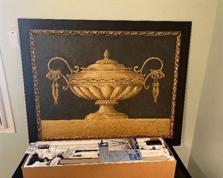 Jacques Lamy original mixed media on burlap, very large scale!