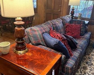 Pair of gorgeous Herman side tables, sleeper sofa in great condition