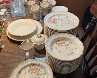 Large set of Mikasa “Garden Club” dishes. Would make a great everyday set