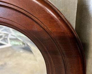 $35 USD     Wood Framed Arched Top Mirror JC155-13     Description:  Large Arched top wood framed mirror.  Beautiful carved chestnut stained frame with a modified arch.  
Dimensions: 40W x 40.5H in
Condition: Used with minor physical signs of wear associated with use and age.  Please refer to pictures for more detail.
Location: Local pick up SW Portland, OR. Location is easy access in warehouse. Contact us for shipper suggestions.      https://goodbyhello.com/products/copy-of-set-of-three-silver-jars-w-rope-handles-jc155-12?_pos=16&_sid=44ad0c740&_ss=r