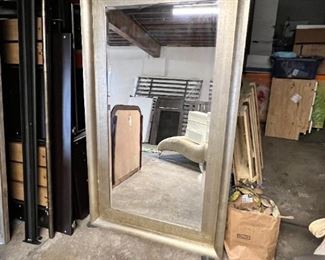 $110 USD       Accessories by Sherwood Large Silver Floor Mirror JC155-15                                           Description: Thick framed mirror with a silver paint wash and raised edge.  This is a very solid large mirror.  Optional floor or hanging mirror.
Dimensions: 42.5 x 73H in
Condition: In very good used condition with minimal signs of wear associated with use and age.
Location: Local pick up SW. Portland, OR. Located in warehouse with easy access. Contact us for shipper suggestions.      https://goodbyhello.com/products/copy-of-uttermost-trellis-paned-floor-mirror-jc155-14?_pos=17&_sid=44ad0c740&_ss=r