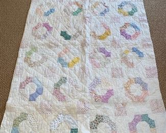 vtg handmade antique quilt- Twin