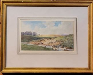 'Wimperins' Landscape Watercolor by Edward
Morison, signed. Frame has wear