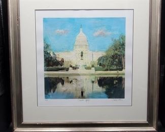 Original Paint on Board "Capital Square."
Unknown 20X22¾" Framed 41¼X41¾X1½" frame scratched see photos