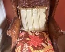 brown wicker chair