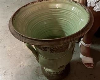 green ceramic vase