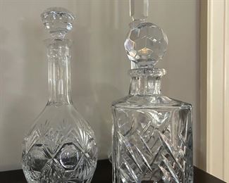 (3) crystal decanters 