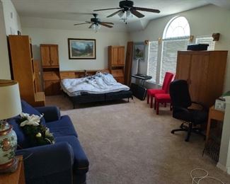 King bed with wall unit 